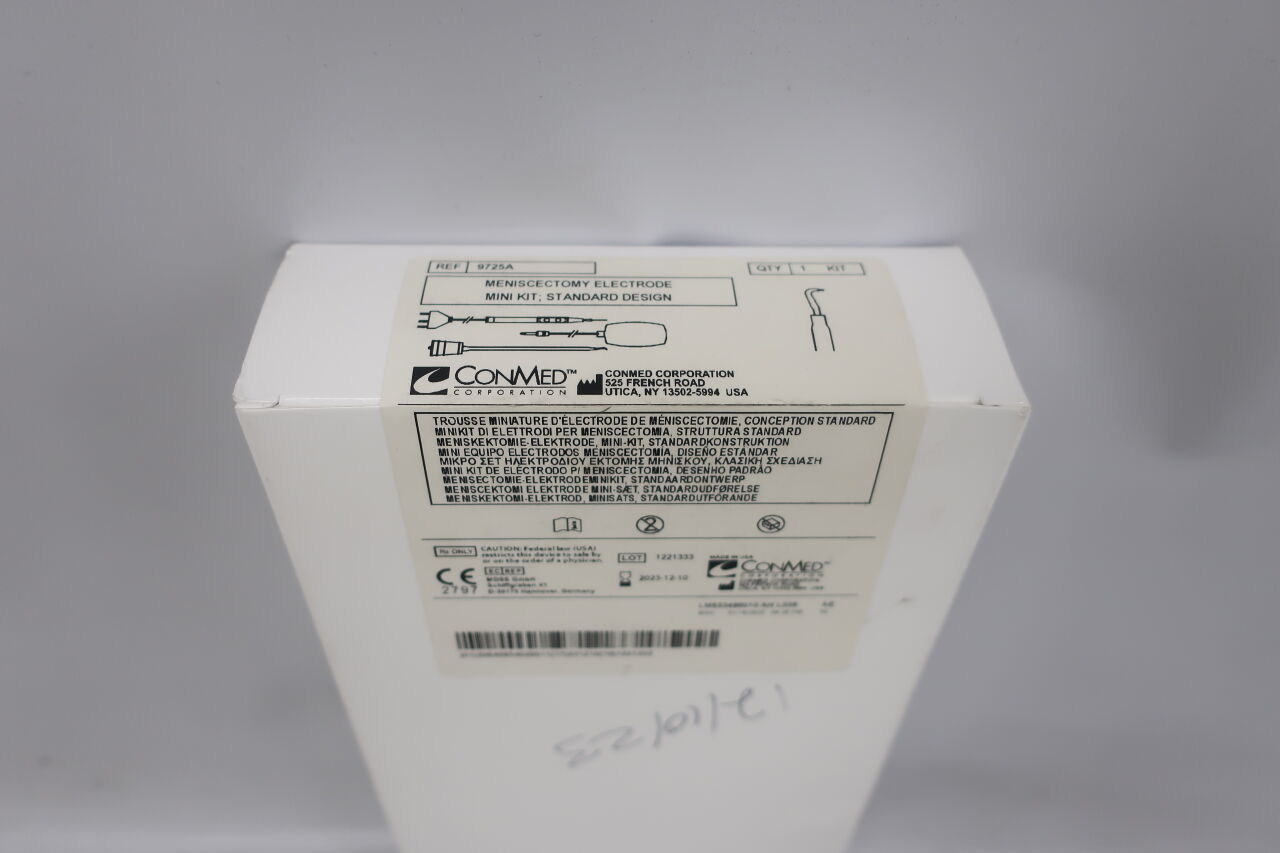 9725A - CONMED - Meniscectomy Electrodes, Standard Design, 90° Tip, 165mm, Arthroscopic surgical procedure kit, () - ( Expiry Date: 2023-12-10 )