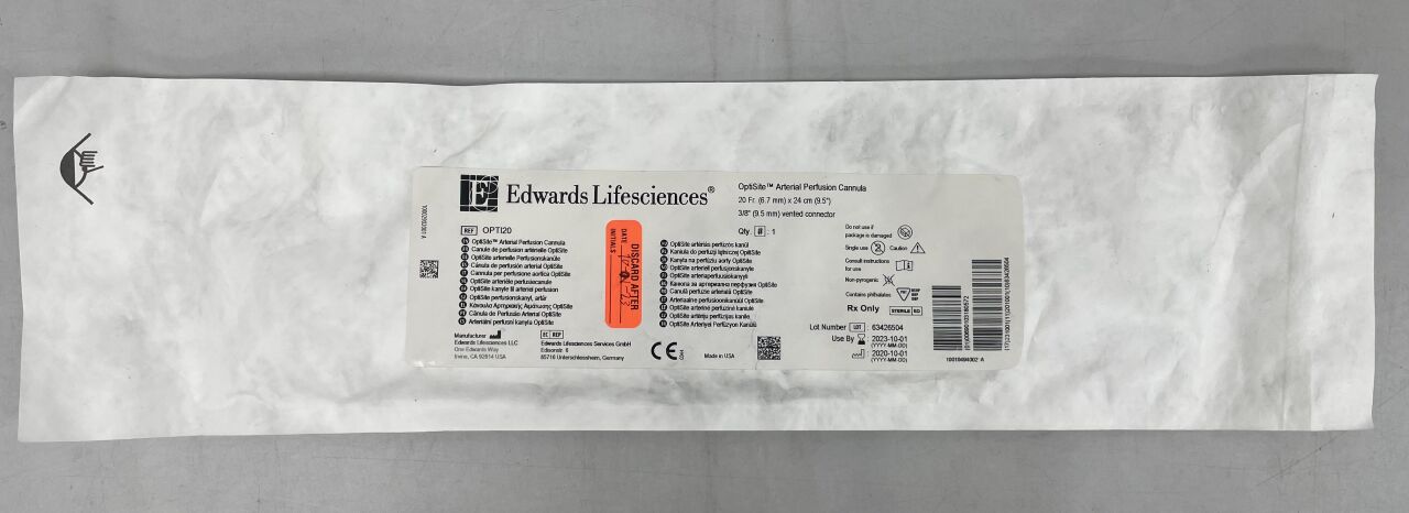 OPTI20 - EDWARDS - OptiSite Arterial Perfusion Cannula, (EA) - ( Expiry Date: 2023-10-01 )
