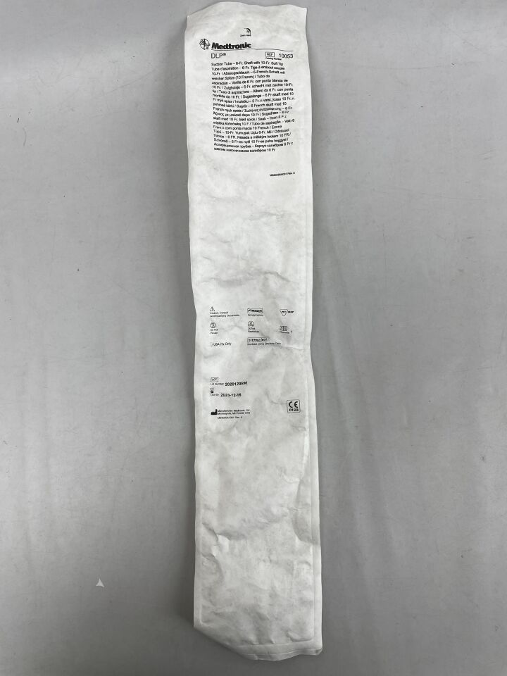 10053 - MEDTRONIC - DLP Malleable Cardiac Suction Tube, 6 Fr Shaft Size, 3 in. Length, () - ( Expiry Date: 2023-12-16 )