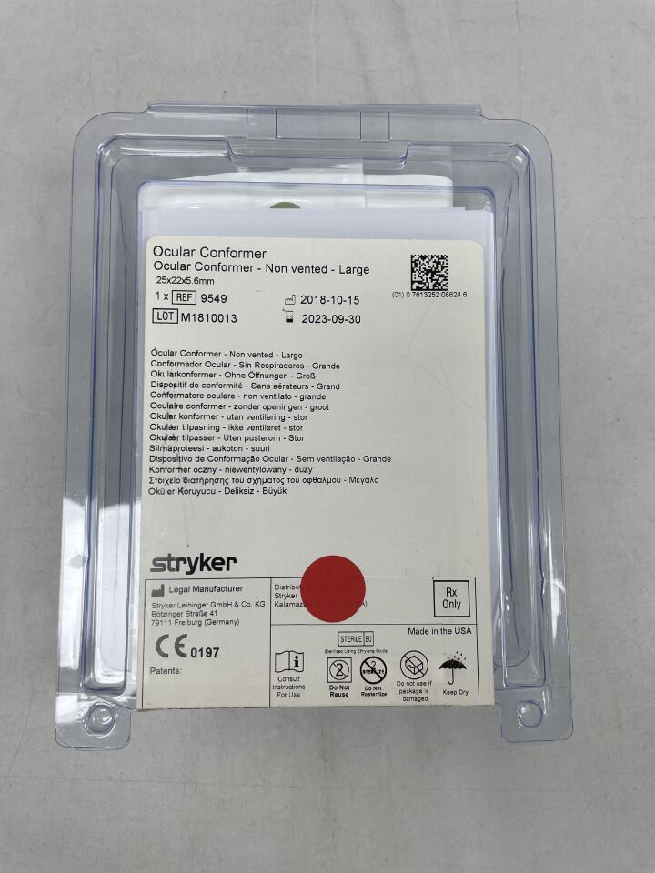 9549 - STRYKER - Medpor Non-Vented Ocular Conformer, 25 L x 22 mm W, Large, () - ( Expiry Date: 2023-09-30 )