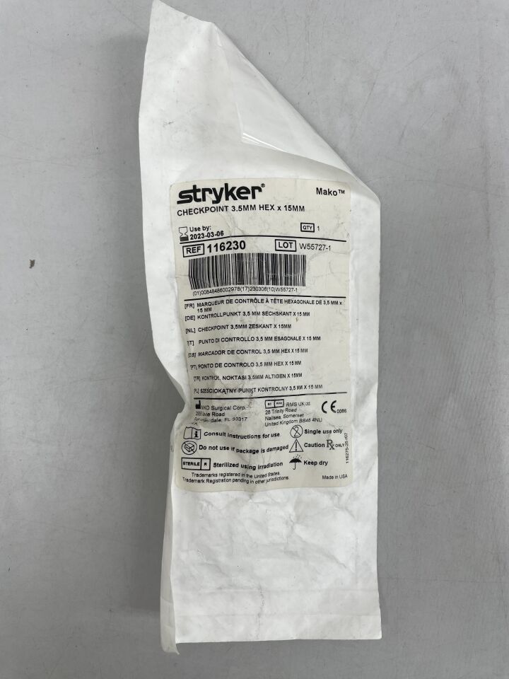116230 - STRYKER - Hex Checkpoint, 3.5 dia. x 15 mm Length, () - ( Expiry Date: 2023-03-06 )