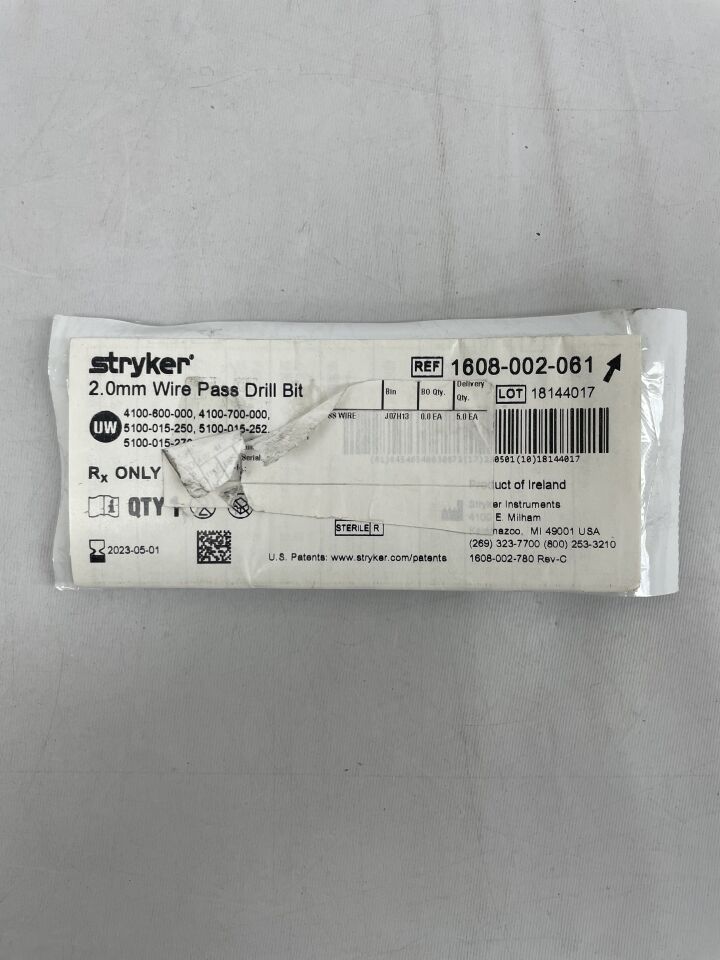 1609-002-061 - STRYKER - Wire Pass Drill Bit 2.0MM, (EA) - ( Expiry Date: 2023-05-01 )