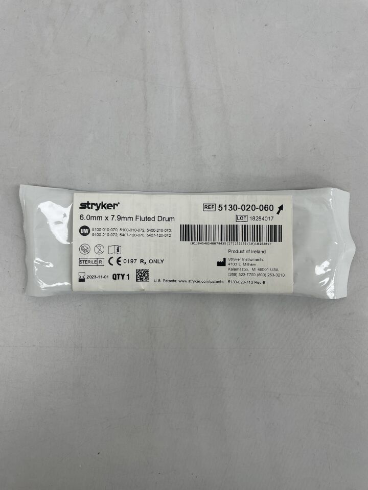5130-020-060 - STRYKER - Fluted Drum Burr, 6 dia. x 7.9 mm Head Length, (EA) - ( Expiry Date: 2023-11-01 )