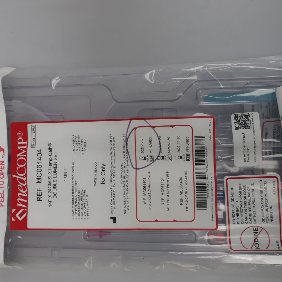 MC061404 - MEDICAL COMPONENTS - medcomp 14f hemo-cath double lumen set, (EA) - ( Expiry Date: 2023-05-22 )
