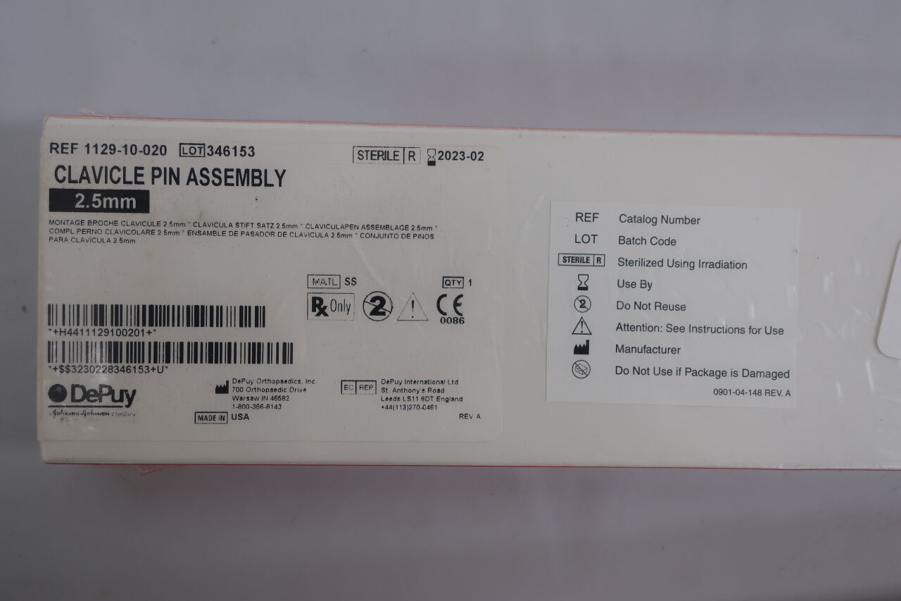1129-10-020 - DEPUY - clavical pin 2.5mm, (BX/1) - ( Expiry Date: 2021-09-01 )