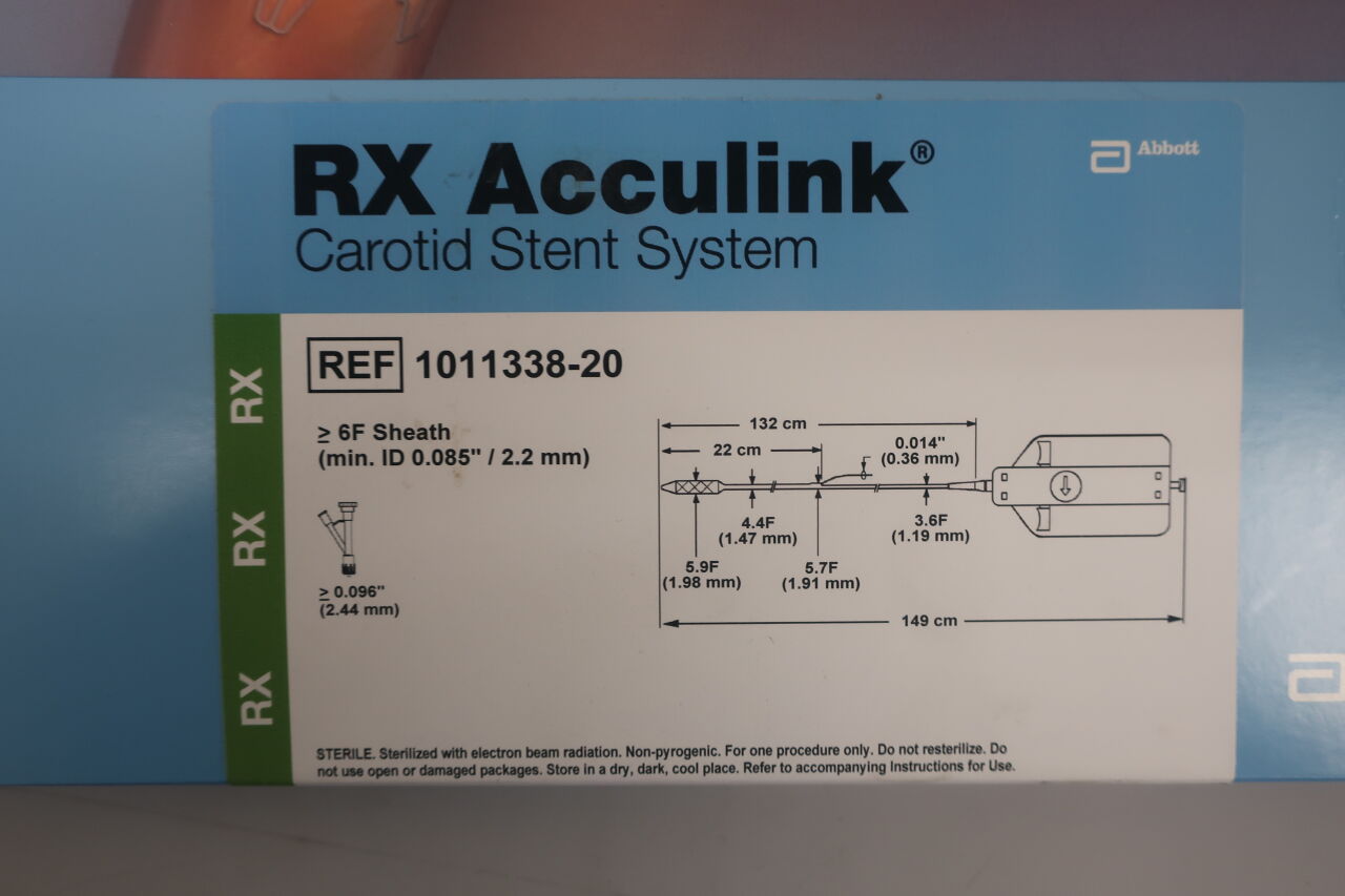 1011338-20 - ABBOTT - rx acculink carotid stent system: 6mm x 20mm x 132cm, (BOX /1) - ( Expiry Date: 2023-10-31 )