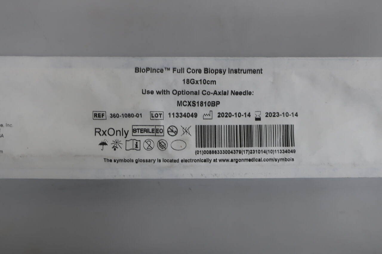 360-1080-01 - ARGON - BioPince Full Core Biopsy Instrument, 18G x 10cm, (EA) - ( Expiry Date: 2022-08-07 )