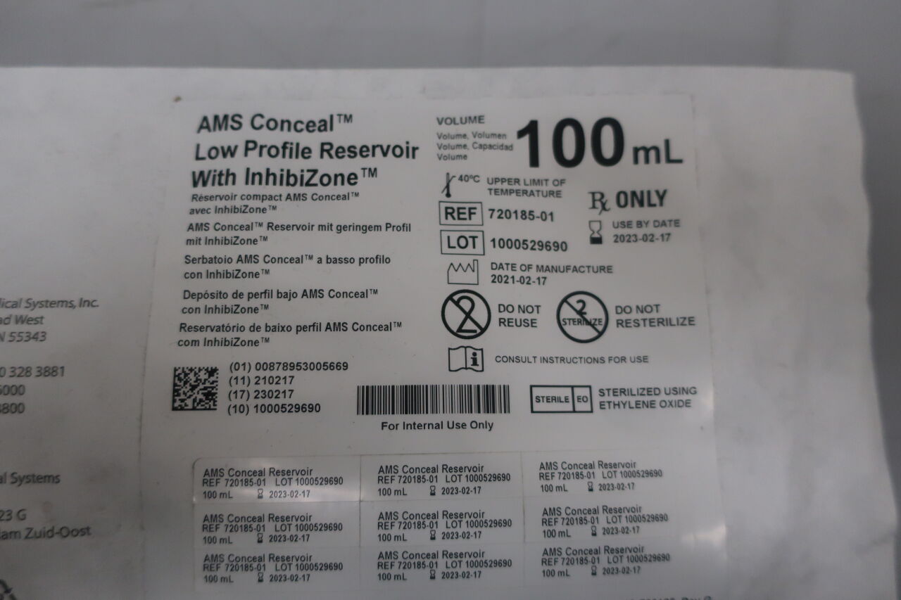 720185-01 - AMS - Conceal Low Profile Reservoir With InhibiZone 100mL, (EA) - ( Expiry Date: 2023-02-17 )