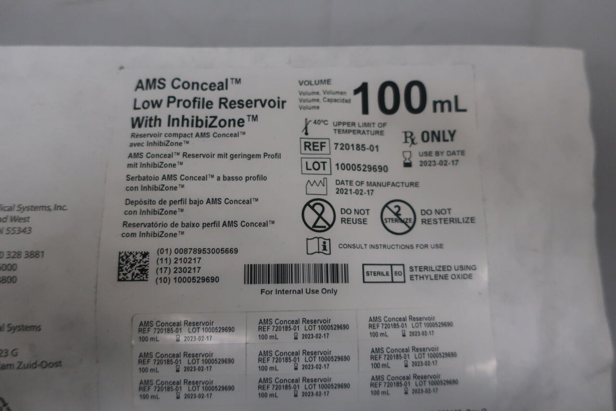 720185-01 - AMS - Conceal Low Profile Reservoir With InhibiZone 100mL, (EA)