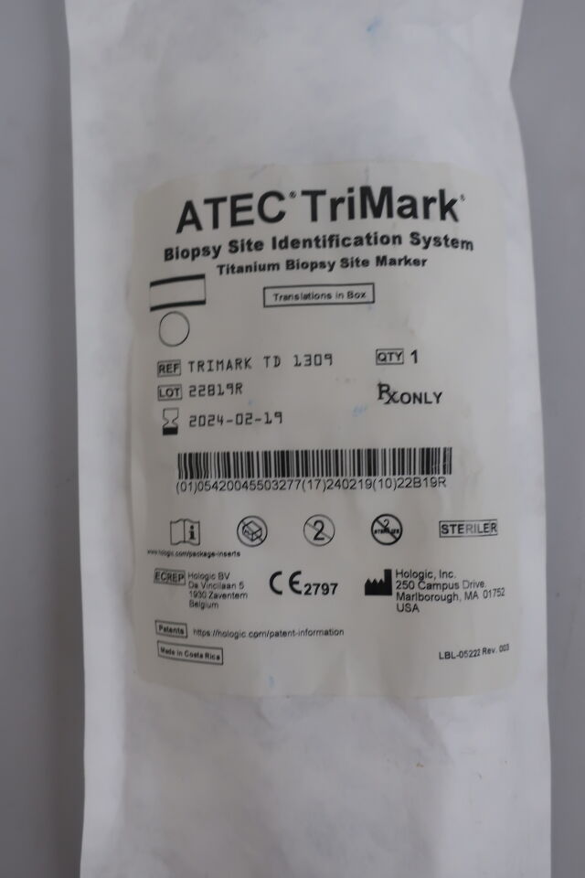 TRIMARK-TD-1310 - HOLOGIC - ATEC TriMark Biopsy Site Marker, 36 cm Length, Titanium, 9G, Cork, (EA) - ( Expiry Date: 2024-02-19 )