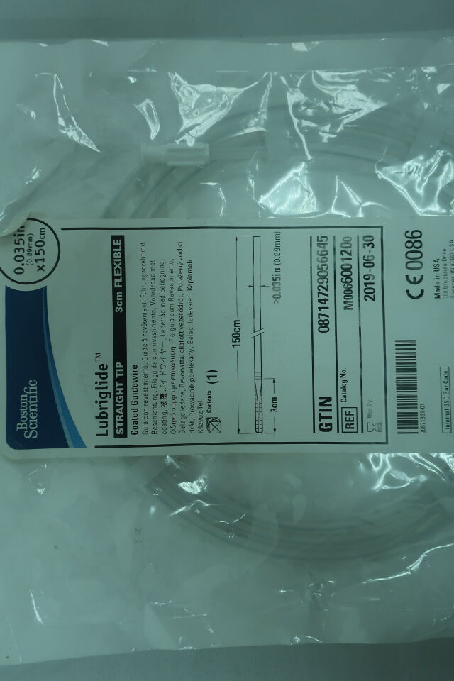 600120 - BOSTON SCIENTIFIC - Lubriglide Coated Guidewire, Straight Tip 3cm Flexible,0.0035in x 150 cm, (EA) - ( Expiry Date: 2024-03-18 )