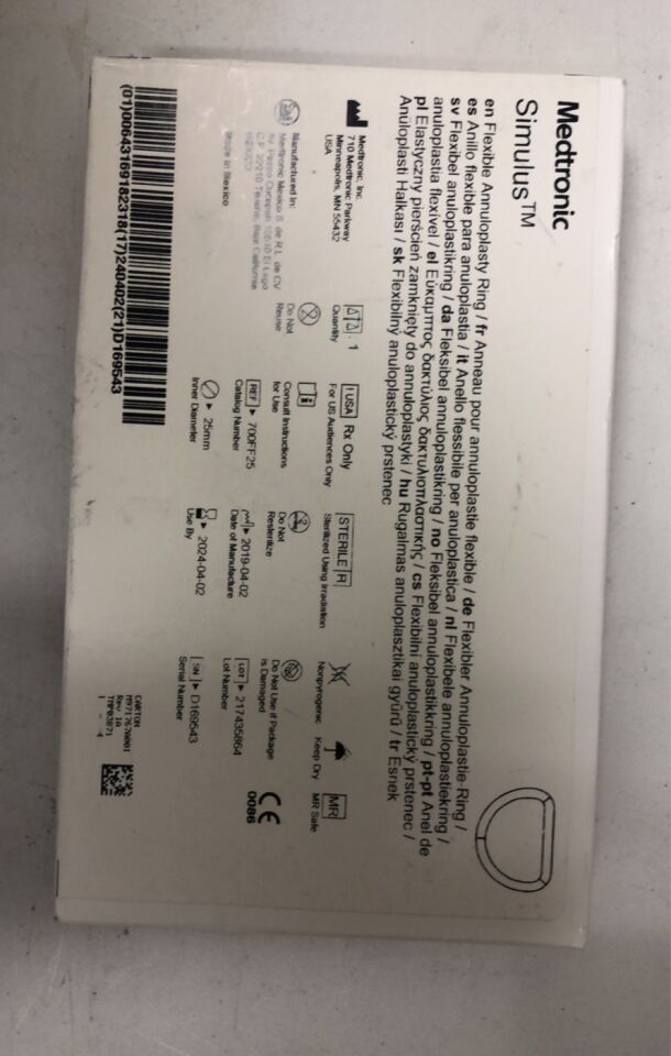 700FF25 - MEDTRONIC - SIMULUS FLEXIBLE ANNULOPLASTY RING 25mm, (BX/1) - ( Expiry Date: 2024-04-02 )