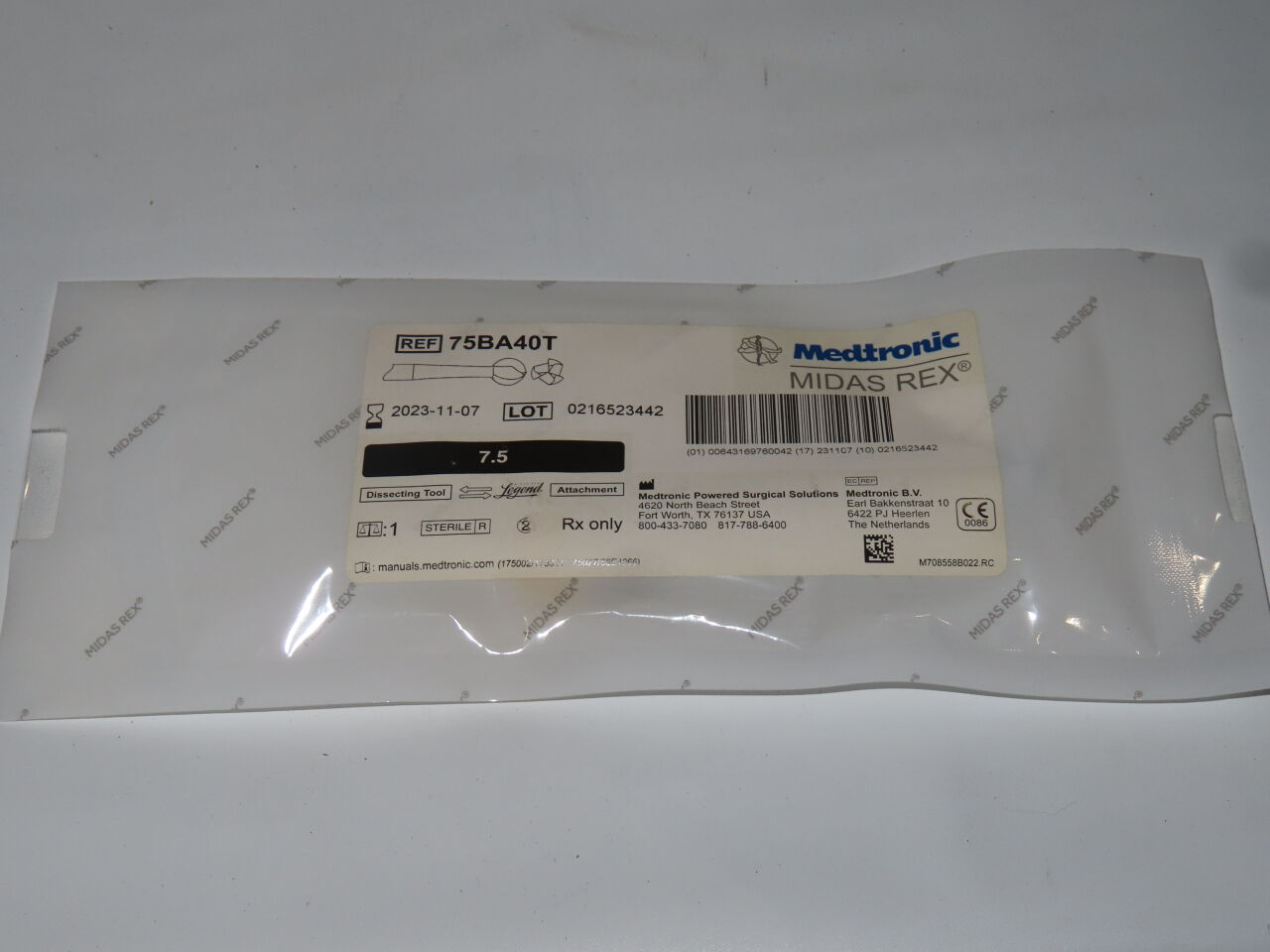 75BA40T - MEDTRONIC - midas rex legend 7.5 dissecting tool, () - ( Expiry Date: 2023-11-07 )