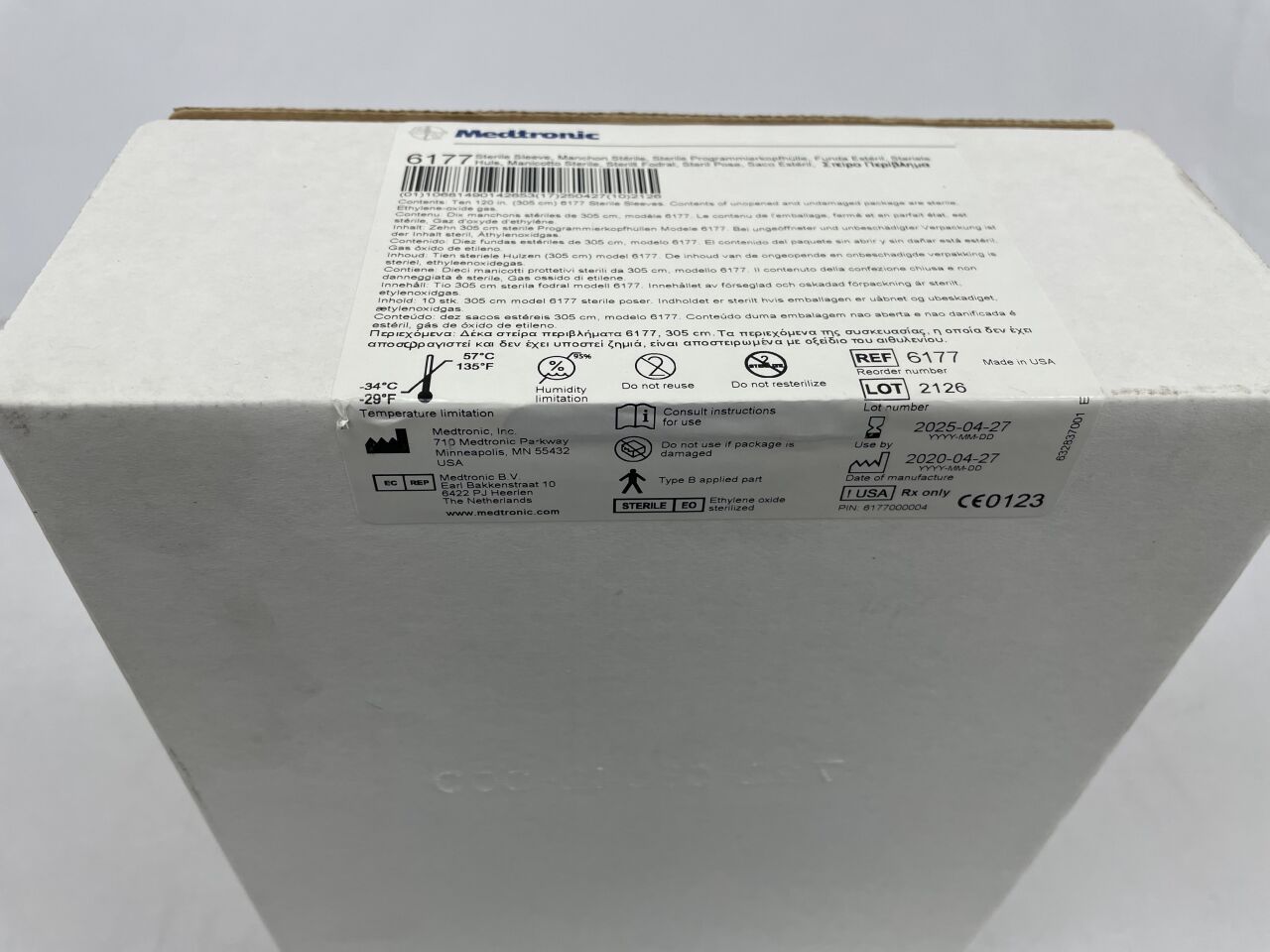 6177  -  MEDTRONIC  -  Sterile Sleeve Ten 120 in (305cm )  , ( BX/10 )  -  ( Expiry Date : 2025-04-27 )