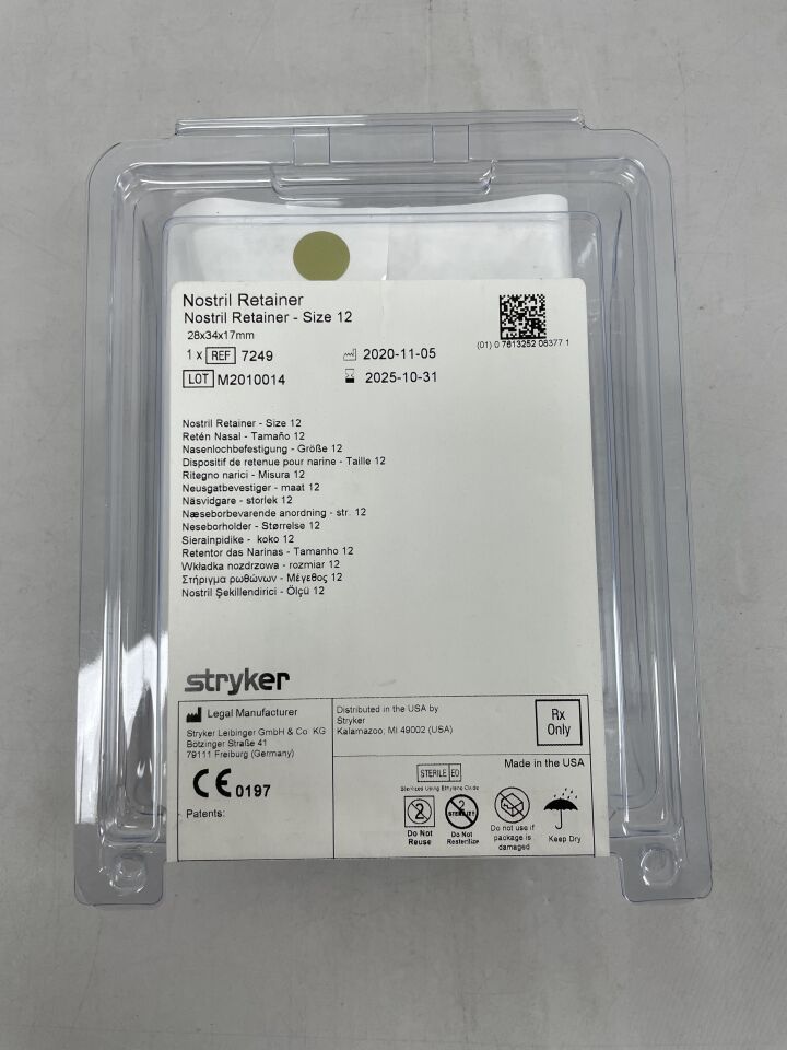 7249  -  STRYKER  -  Nostril Retainer - Size 12 , ( EA )  -  ( Expiry Date : 2025-10-31 )