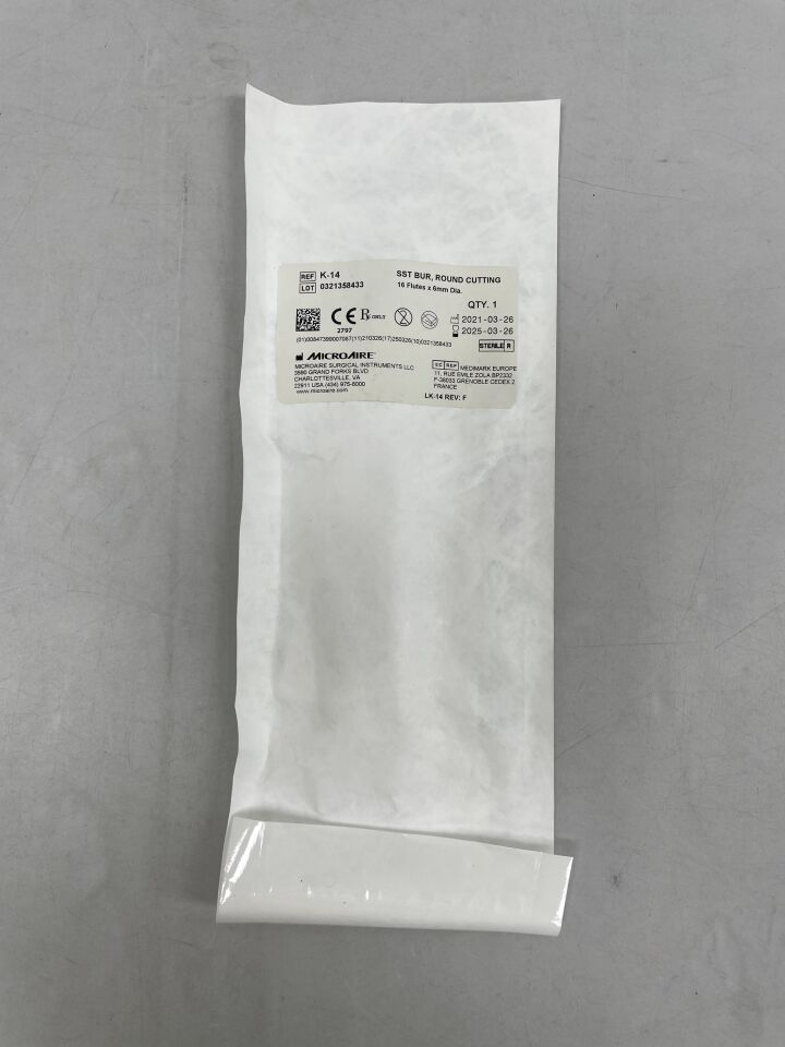 K-14 - MICRO-AIRE - 不鏽鋼圓頭銑刀，16 刃 x 6mm 直徑，（EA）-（效期至：2025-03-26）