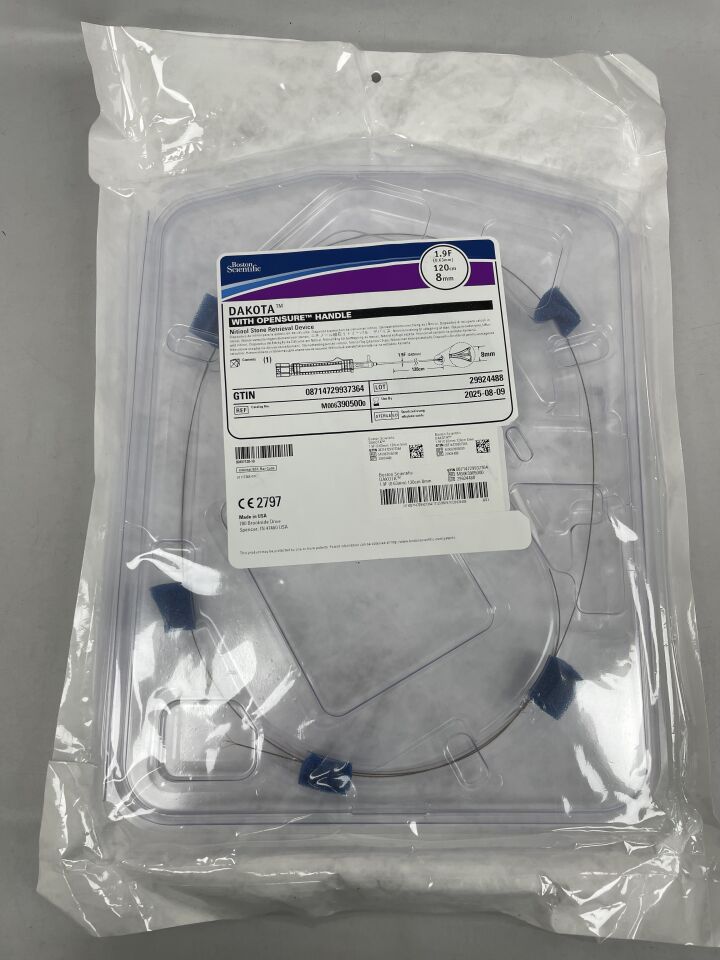 390500 - BOSTON SCIENTIFIC - Dispositivo de extracción de cálculos de nitinol Dakota con mango de seguridad, 8 mm x 120 cm (unidad) - (Fecha de caducidad: 09/08/2025)