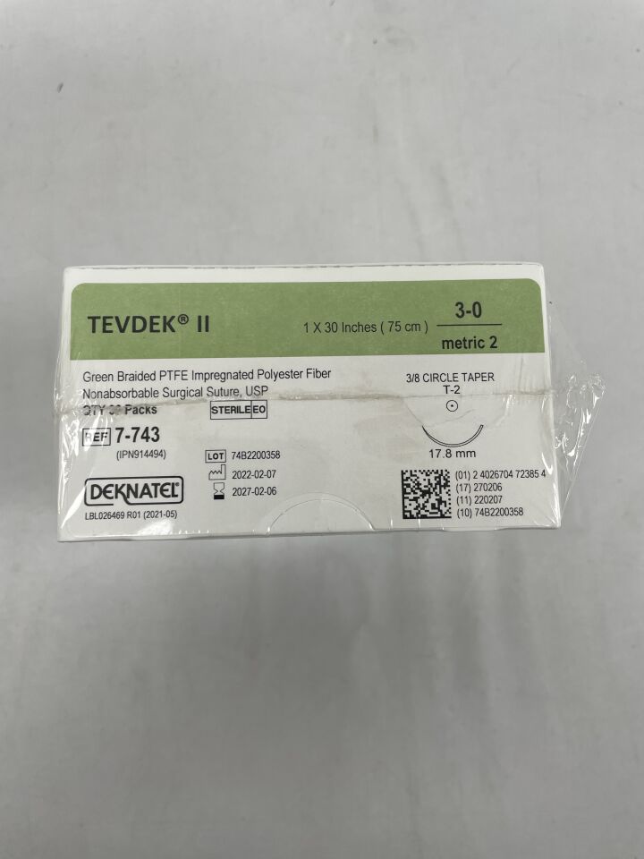 7-743 - TELEFLEX - Tevedek II 綠色編織聚四氟乙烯浸漬聚酯纖維 17.8mm，（BX/36）-（有效期至：2027-02-06）