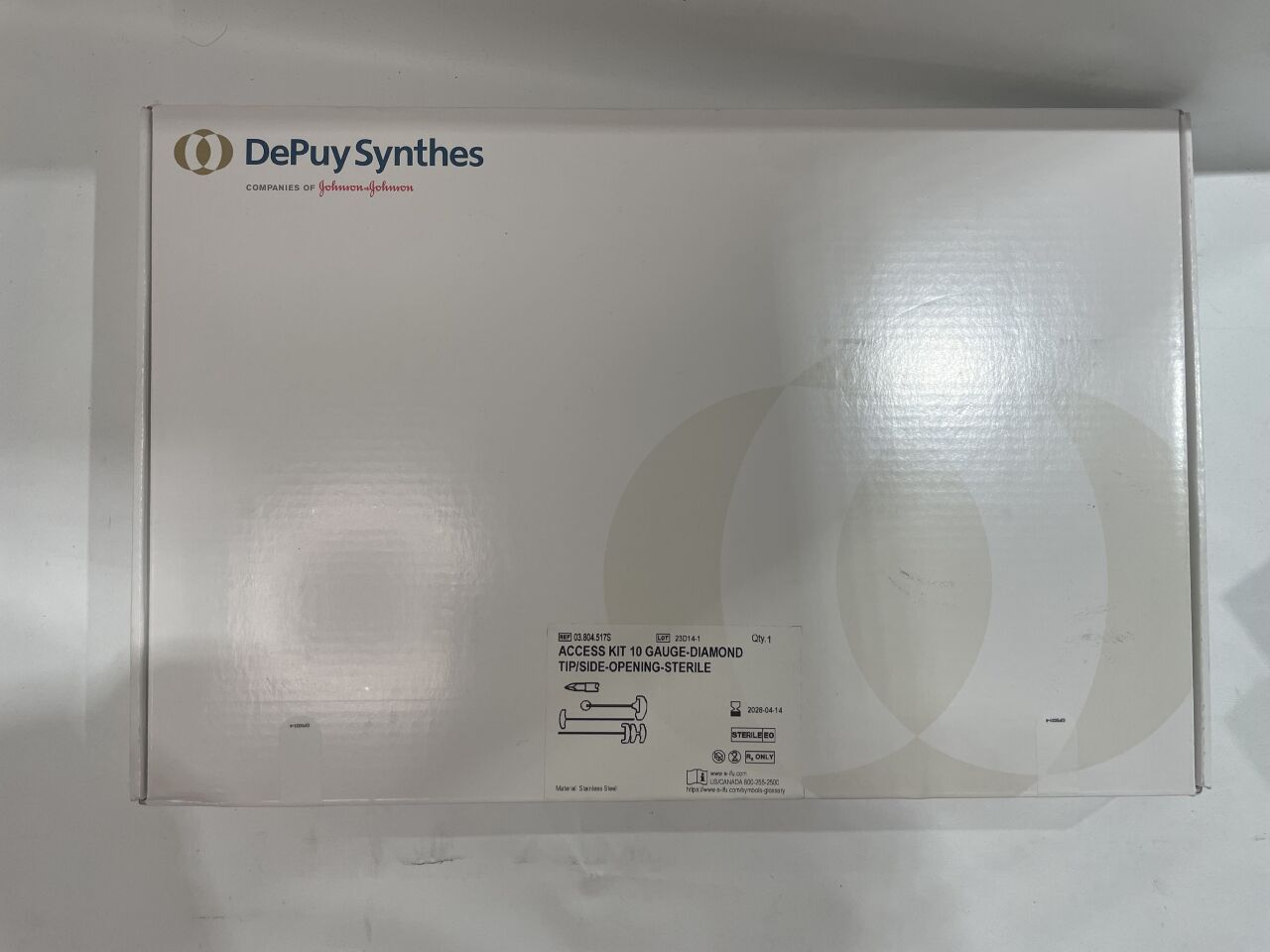 03.804.517S  -  SYNTHES  -  Diamond Tip/End Opening Access Kit, 10 G , ( BX/1 )  -  ( Expiry Date : 2028-04-14 )