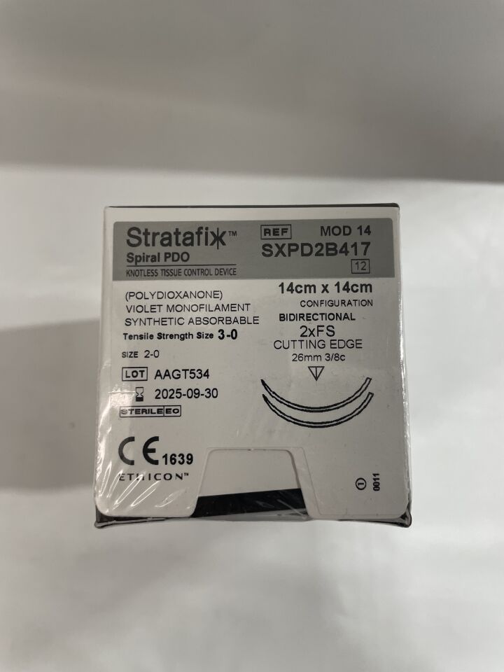 SXPD2B417  -  SURGICAL SPECIALTIES MXICO  -  Stratafix Spiral PDO Monofilament Suture, Size 3-0, 6 in. Length, FS Needle , ( BX/12 )  -  ( Expiry Date : 2025-09-30 )