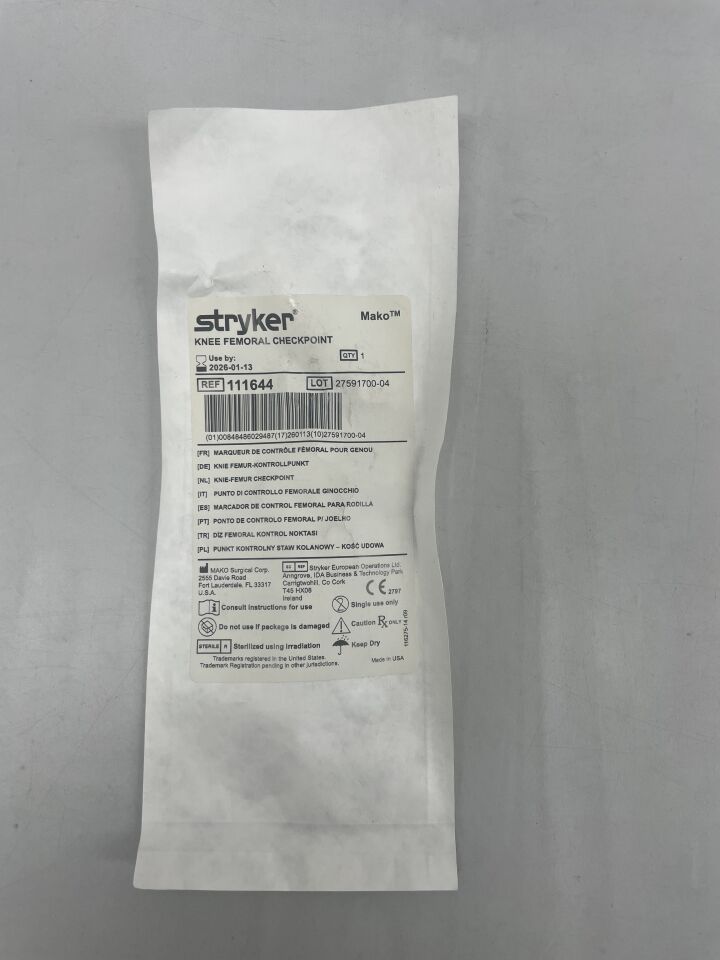 111644  -  STRYKER  -  KNEE FEMORAL CHECKPOINTImaging lesion localization marker, implantable , ( EA )  -  ( Expiry Date : 2025-10-23 )
