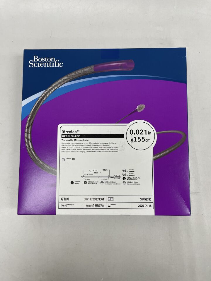 19525 - BOSTON SCIENTIFIC - Microcatéter Direxion Bern Shape, Torqueable, 0,021" x 155 cm, (Caja/1) - (Fecha de vencimiento: 18/04/2025)
