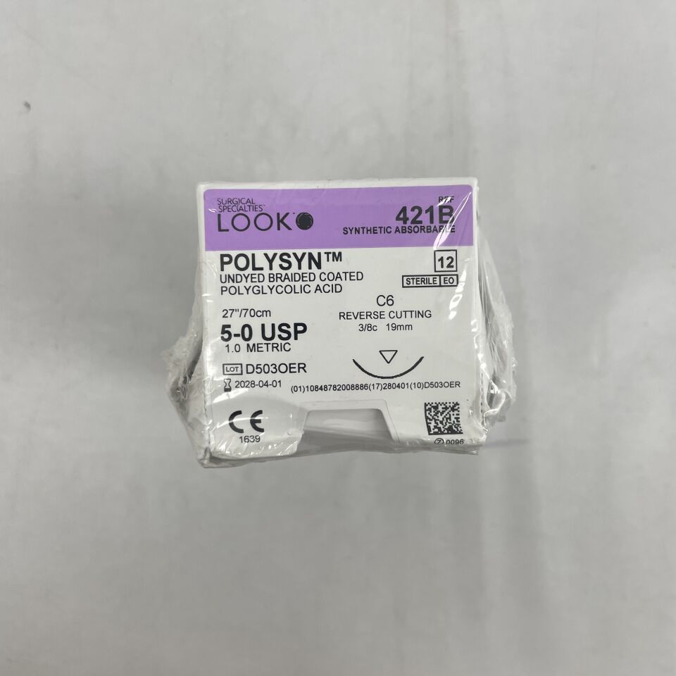 421B  -  SURGICAL SPECIALTIES  -  Look Nylon suture, C6 5-0, 27"/70cm , ( BX/12 )  -  ( Expiry Date : 2028-04-01 )