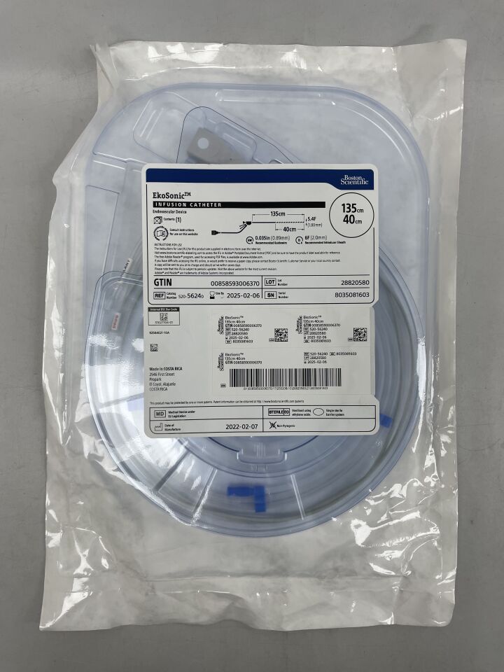 5624 - BOSTON SCIENTIFIC - Catéter de infusión endovascular EkoSonic, 135 cm x 40 cm x 5,4 F (unidad) - (Fecha de caducidad: 06/02/2025)