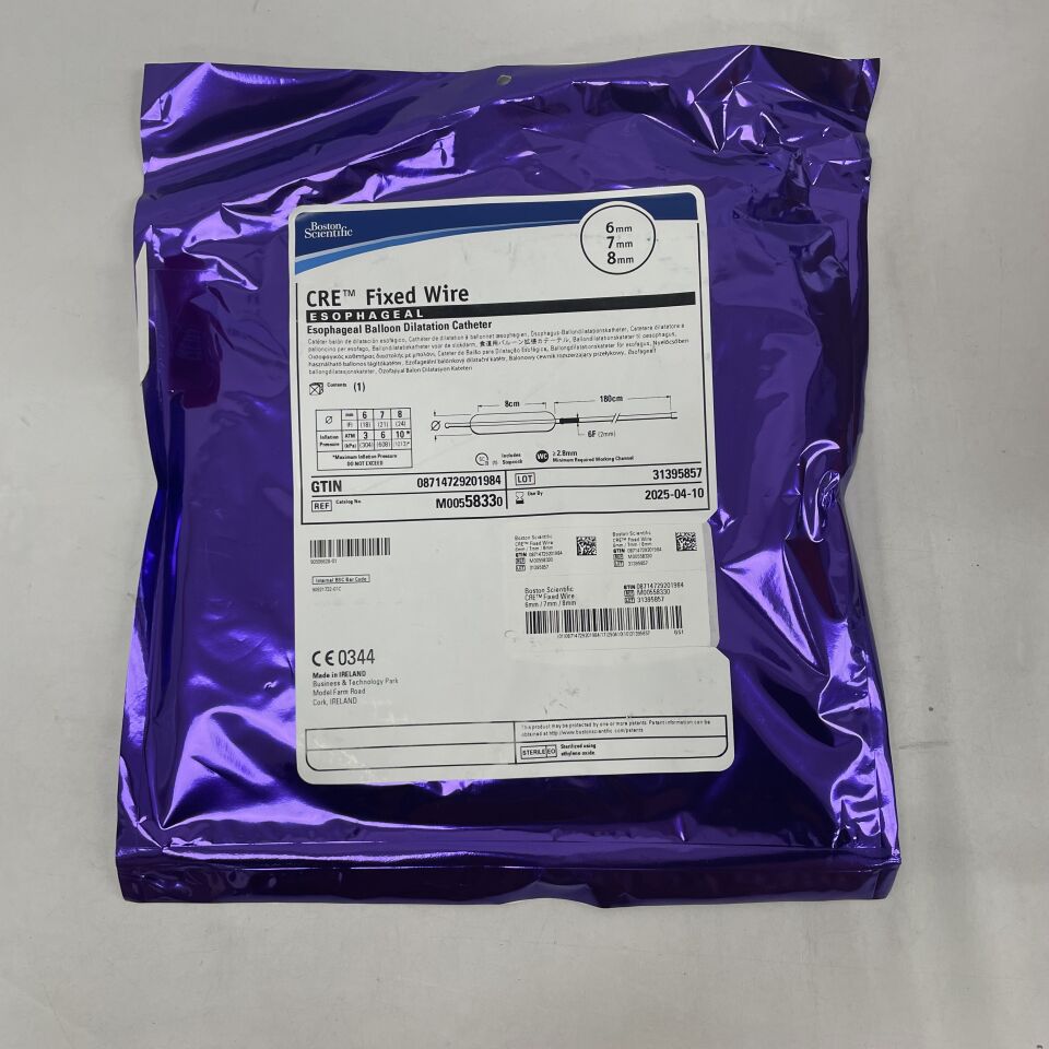 5833 - BOSTON SCIENTIFIC - Catéter de dilatación esofágica con balón de alambre fijo CRE de 6 mm x 7 mm x 8 mm, 180 cm x 6 F (unidad) - (Fecha de caducidad: 10/04/2025)