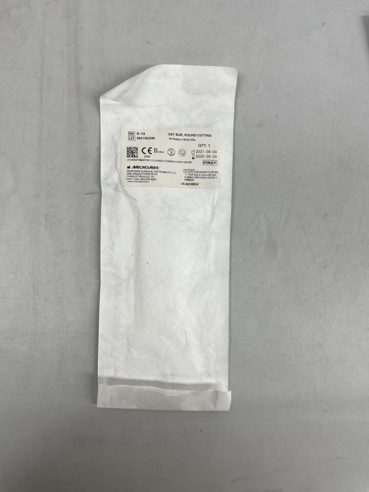 K-14 - MICRO-AIRE - 不鏽鋼圓頭銑刀，16 刃 x 6mm 直徑，（EA）-（效期至：2025-08-03）