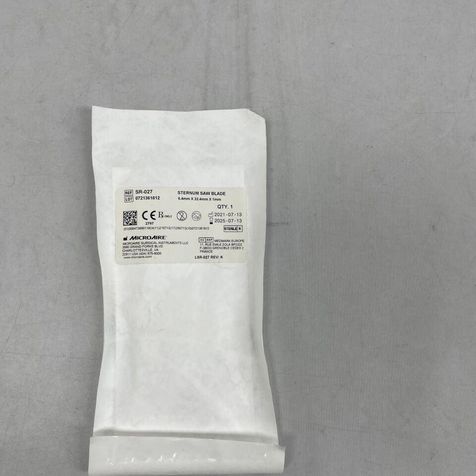 SR-027 - MICRO-AIRE - 胸骨鋸片，6.4mm x 32.4mm x 1mm，（EA）-（有效期至：2025-07-13）