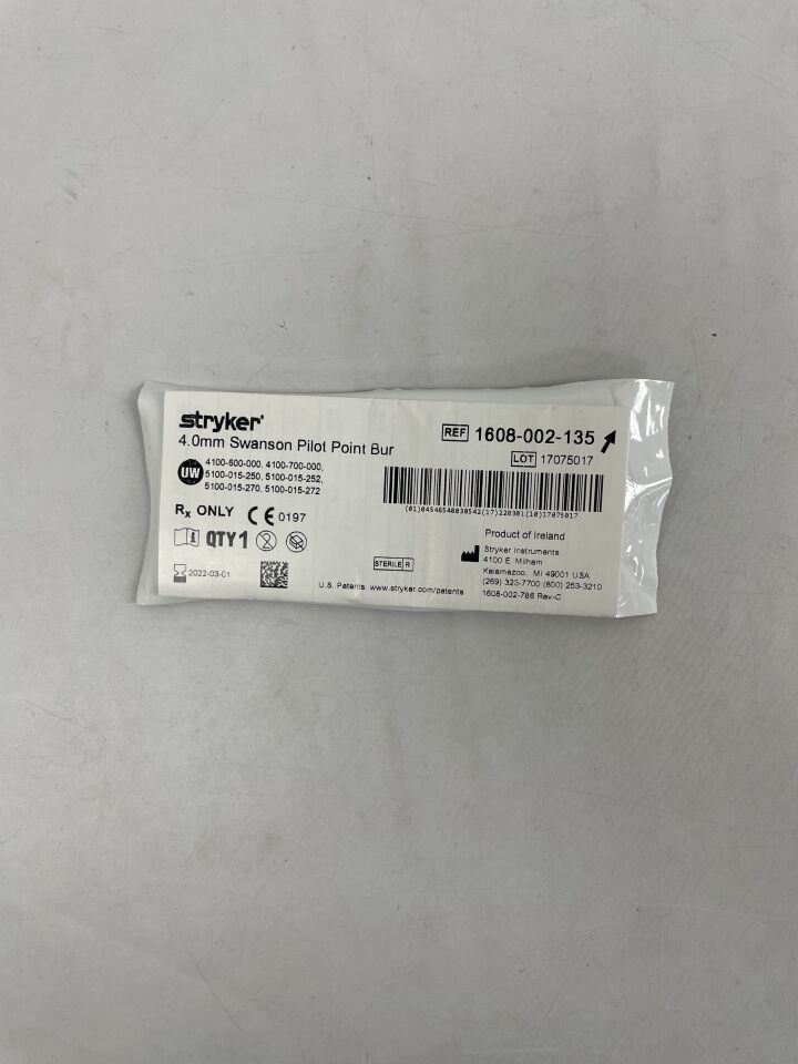 1608-002-135 - STRYKER - 4.0mm Swanson Pilot Point Bur, (EA) - ( Expiry Date: 2022-09-01 )