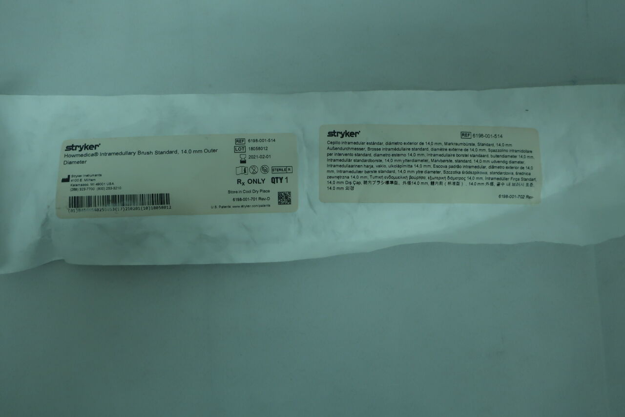 6198-001-514 - STRYKER - Howmedica Intramedullary Brush, Standard 14mm outer diameter, (EA) - ( Expiry Date: 2020-02-01 )