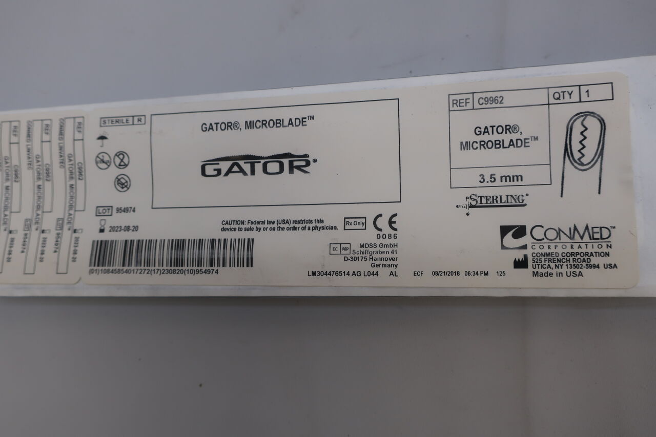 C9962 - CONMED - Gator, Microblade, 3.5mm dia. X 7.6cm working length, () - ( Expiry Date: 2022-08-21 )