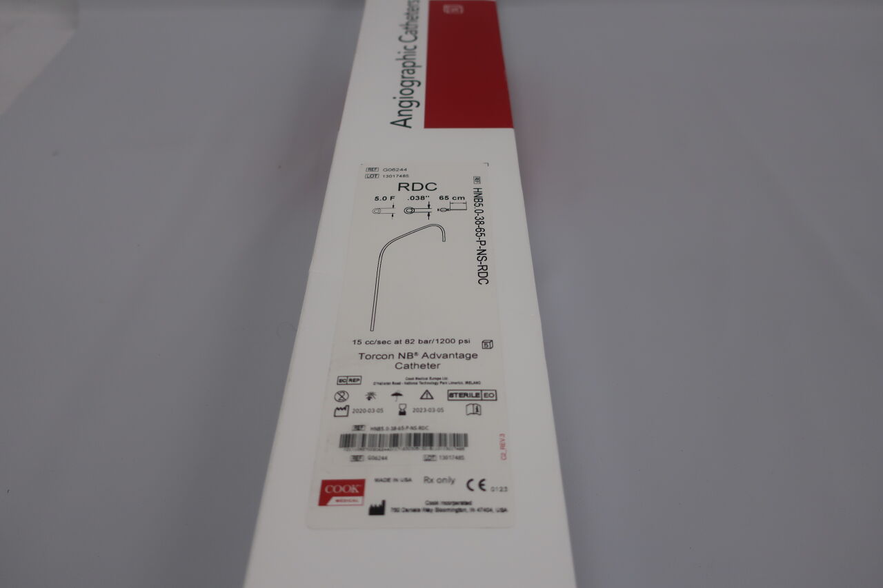 G06244 - COOK - RDC Torcon NB Advantage Catheter 5F x 65cm, 0.038", () - ( Expiry Date: 2023-03-05 )