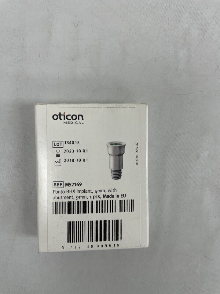 M52169 - OTICON - Pinto BHX Implant, 4mm with abutment, 9mm, (BX/1) - ( Expiry Date: 2023-10-01 )