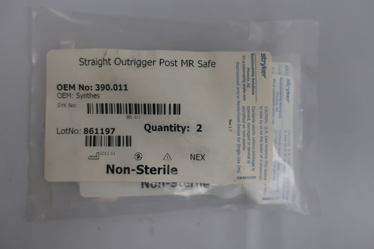 390.011 - SYNTHES - Reprocessed Stryker outrigger post, 11mm size, straight, MR safe, () - ( Expiry Date: 2099-12-31 )