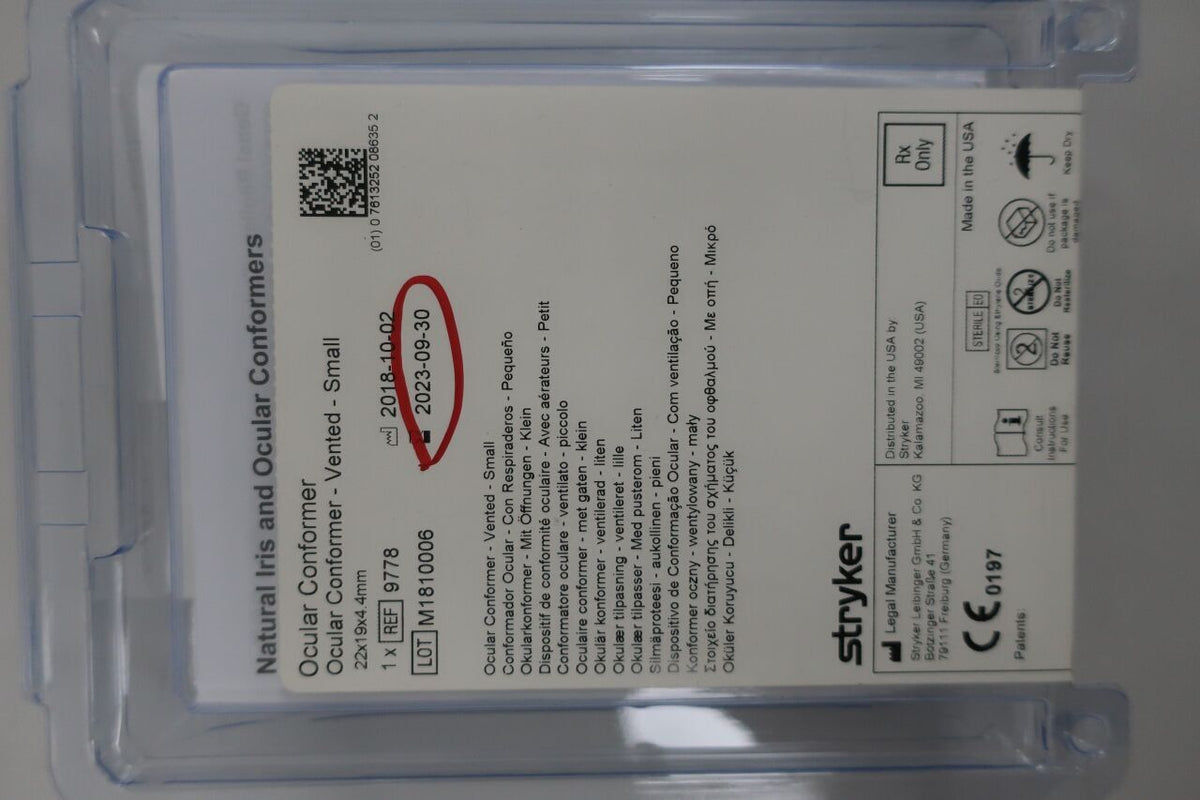 9778 - STRYKER - Small Ocular Conformer Vented, Small, 4.4 Thickness, 19 X 22 mm Dimensions, (EA)