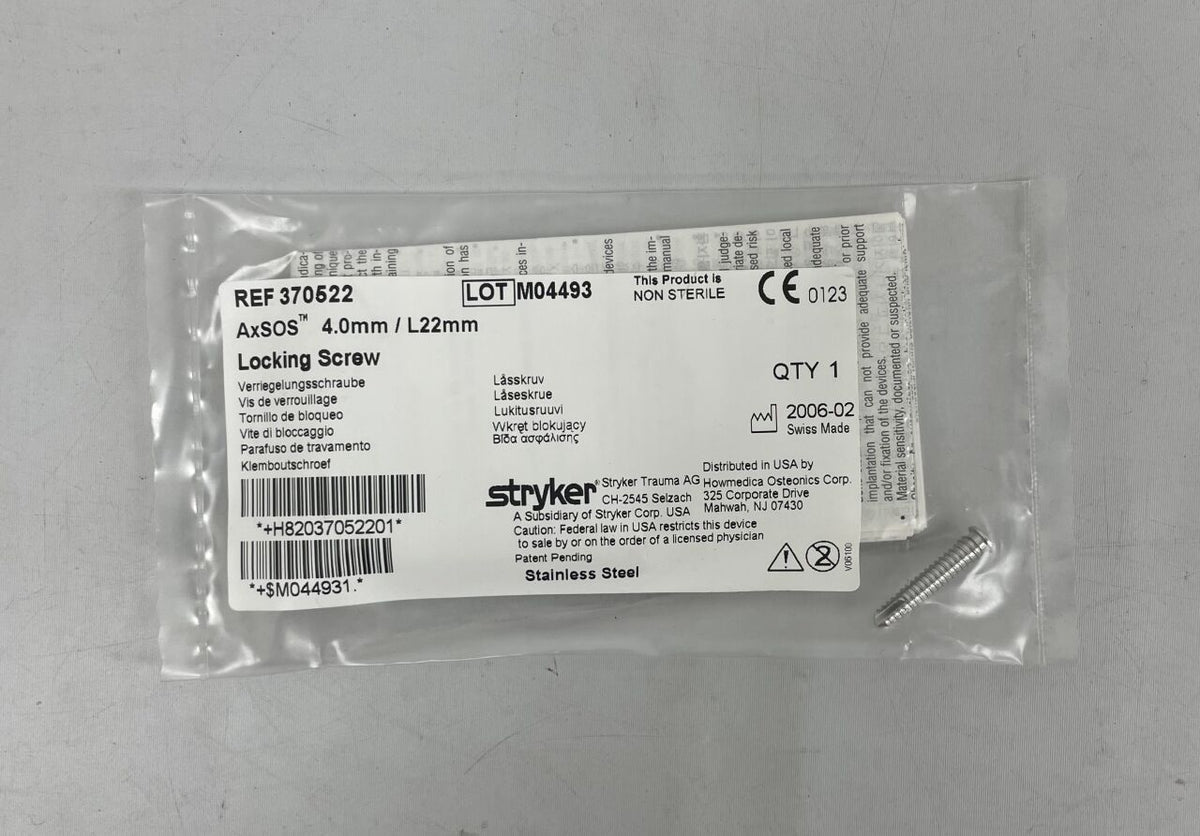 370522 - STRYKER - AxSOS 4.0mm/L22mm locking screw, ()