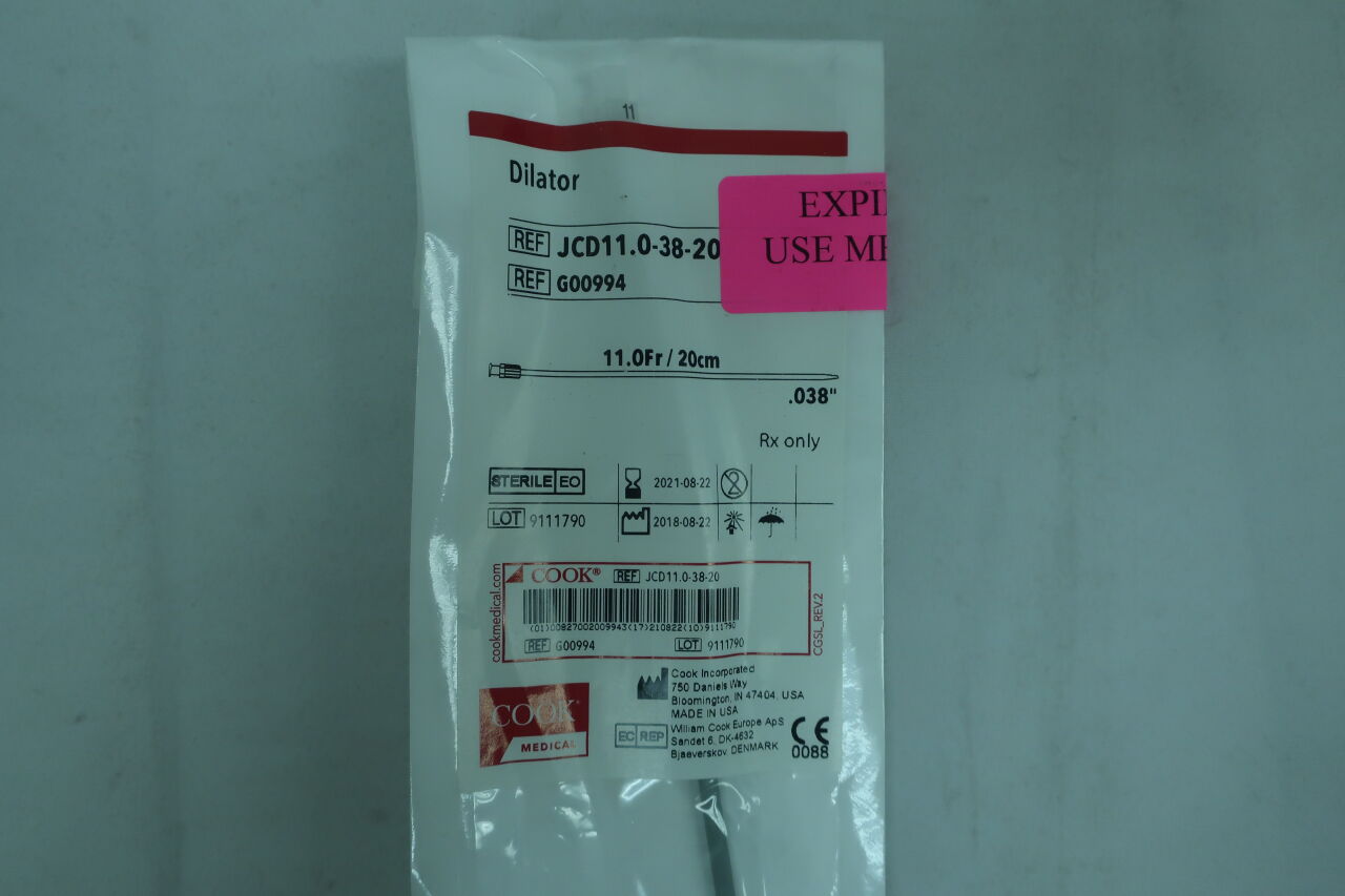 G00994 - COOK - Dilator 11F x 20cm, 0.038", (EA) - ( Expiry Date: 2021-06-07 )