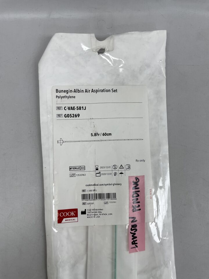 G05269 - COOK - Bunegin-Albin Air Aspiration Set 5.8F x  60cm, (EA) - ( Expiry Date: 2023-12-01 )