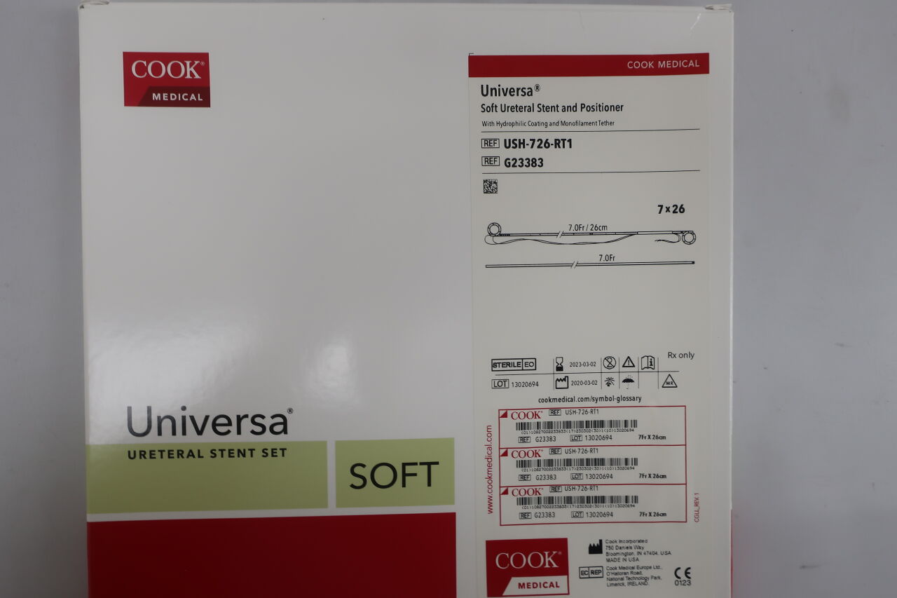 G23383 - COOK - Universa Soft Ureteral Stent and Positioner, 7 Fr x 26 cm Length, (EA) - ( Expiry Date: 2022-10-22 )