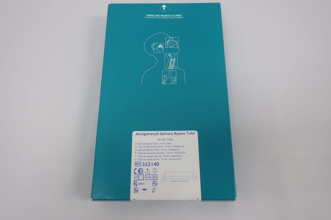 322140 - BOSTON MEDICAL - montgomery salivary bypass tube, 14mm, clear, (BX/1) - ( Expiry Date: 2024-05-01 )