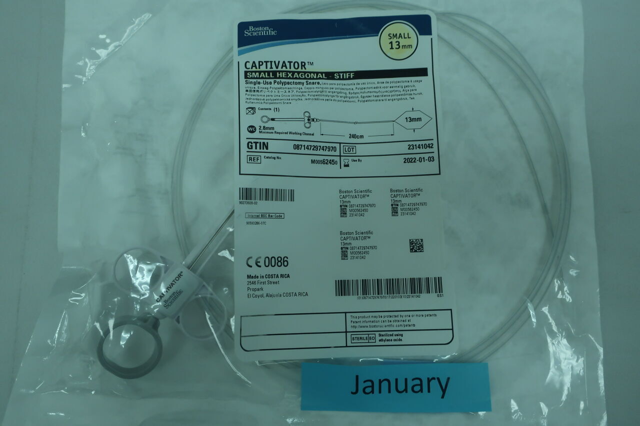 6245 - BOSTON SCIENTIFIC - Captivator Single-Use Polypectomy Snare - Small Hexagonal/Stiff - Small - 13mm x 240cm
, () - ( Expiry Date: 2024-01-25 )