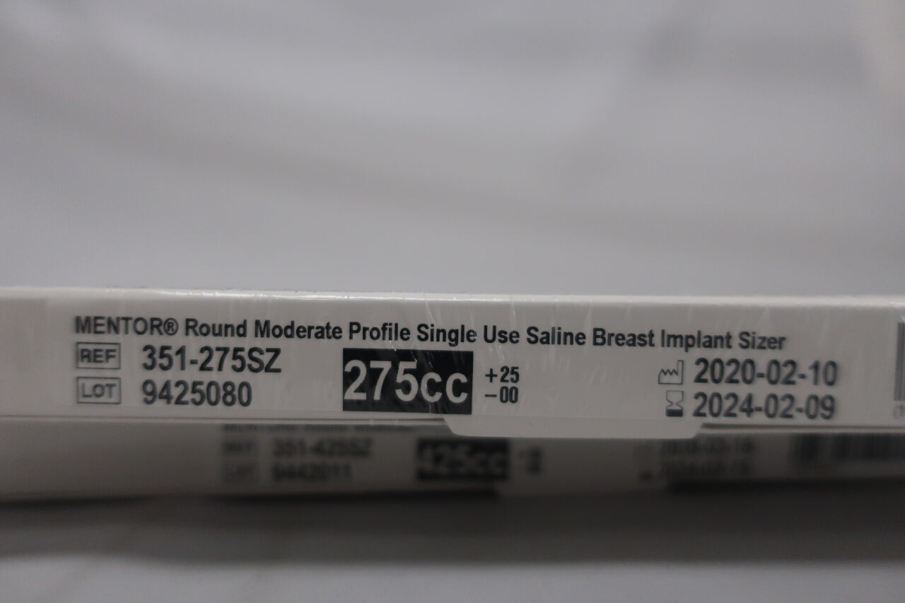 351-275SZ - MENTOR - Round Moderate Profile Saline Breast Implant sizer, 275cc, +25 -00, (BX/1) - ( Expiry Date: 2024-02-09 )