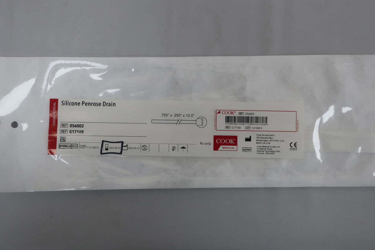 G17168 - COOK - Silicone Penrose Drain, 0.750" x 0.250" x 12.0", () - ( Expiry Date: 2024-01-25 )