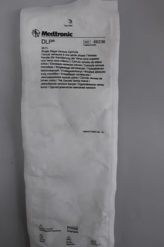 66236 - MEDTRONIC - DLP, 36Fr, Single Stage Venous Cannula, 12 to 15 in. Length, 3/8 in. Connection Site, (EA) - ( Expiry Date: 2023-06-17 )