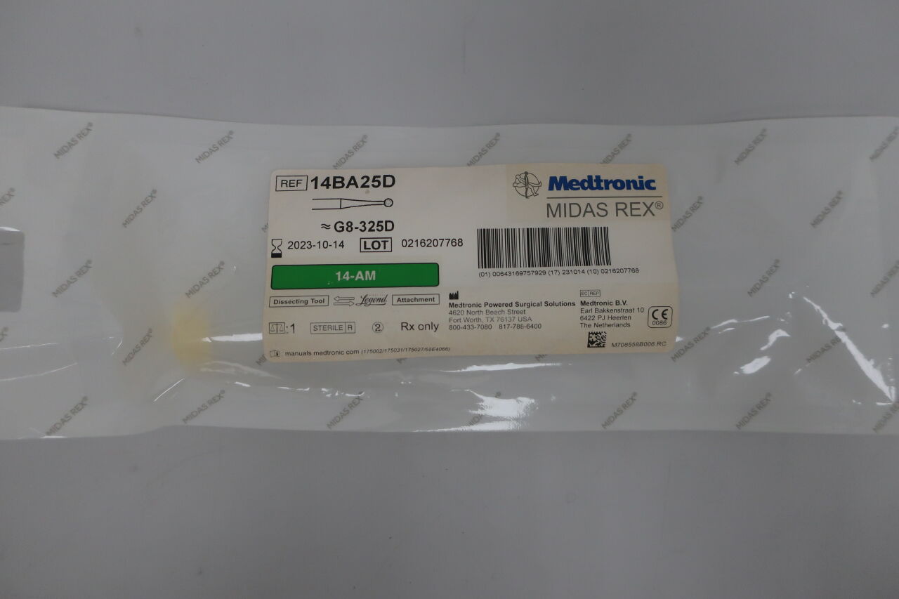 14BA25D - MEDTRONIC - Midas Rex LEGEND Dissecting Tool, BALL DIAMOND, 14cm length, 2.5mm DIAM, () - ( Expiry Date: 2023-10-14 )