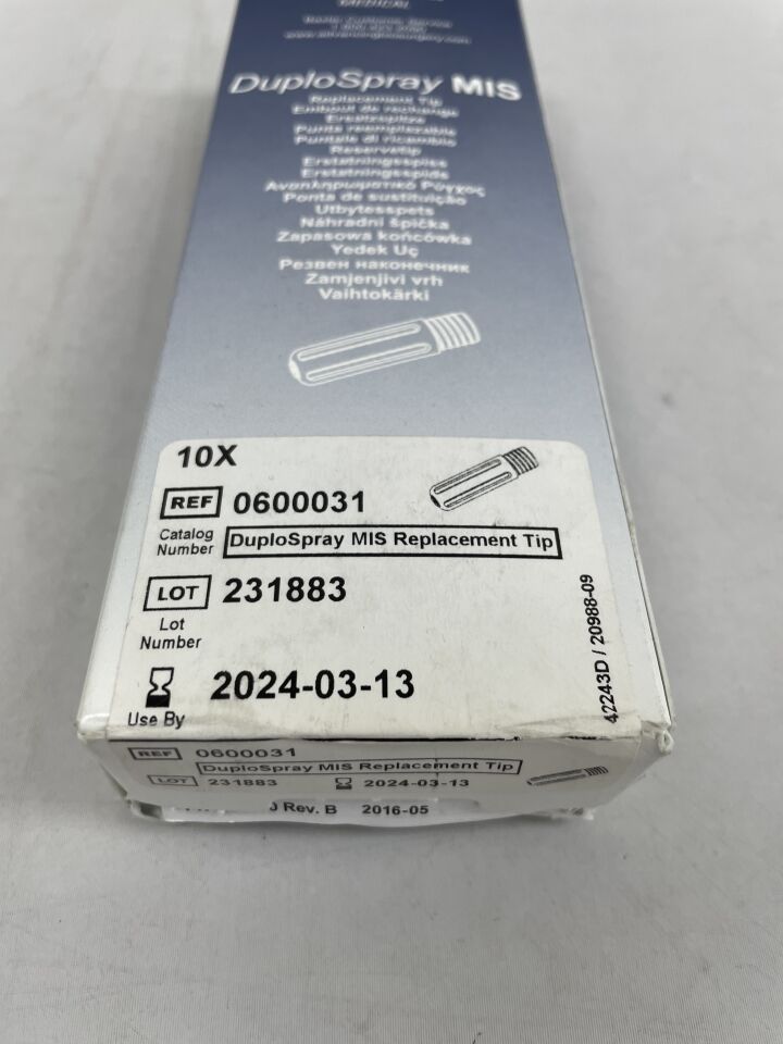 0600031 - MICROMEDICS - DuploSpray MIS REPLACEMENT TIPS (Tip Alignment Tool with 2 Spray Tips per pouch), (10/BX) - ( Expiry Date: 2024-03-13 )