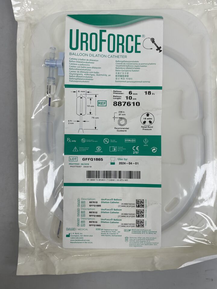 887610 - BARD - UROFORCE Balloon Dilation Catheter, 6mm x 18fr x 10cm length, (EA) - ( Expiry Date: 2024-04-01 )